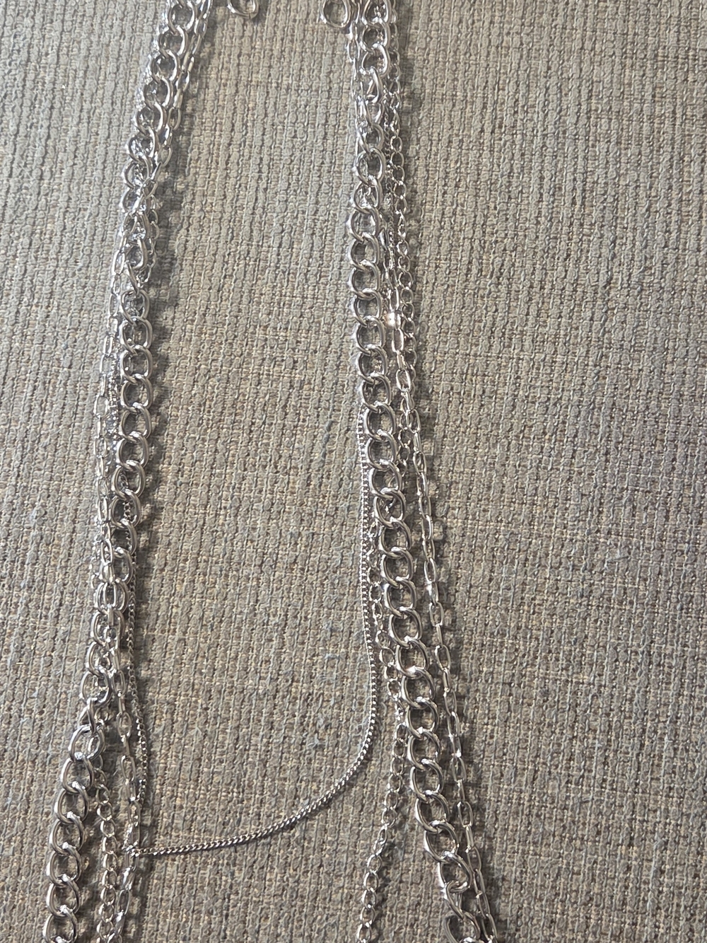 paparazzi Silver-Tone Multi-Layer Chain Necklace